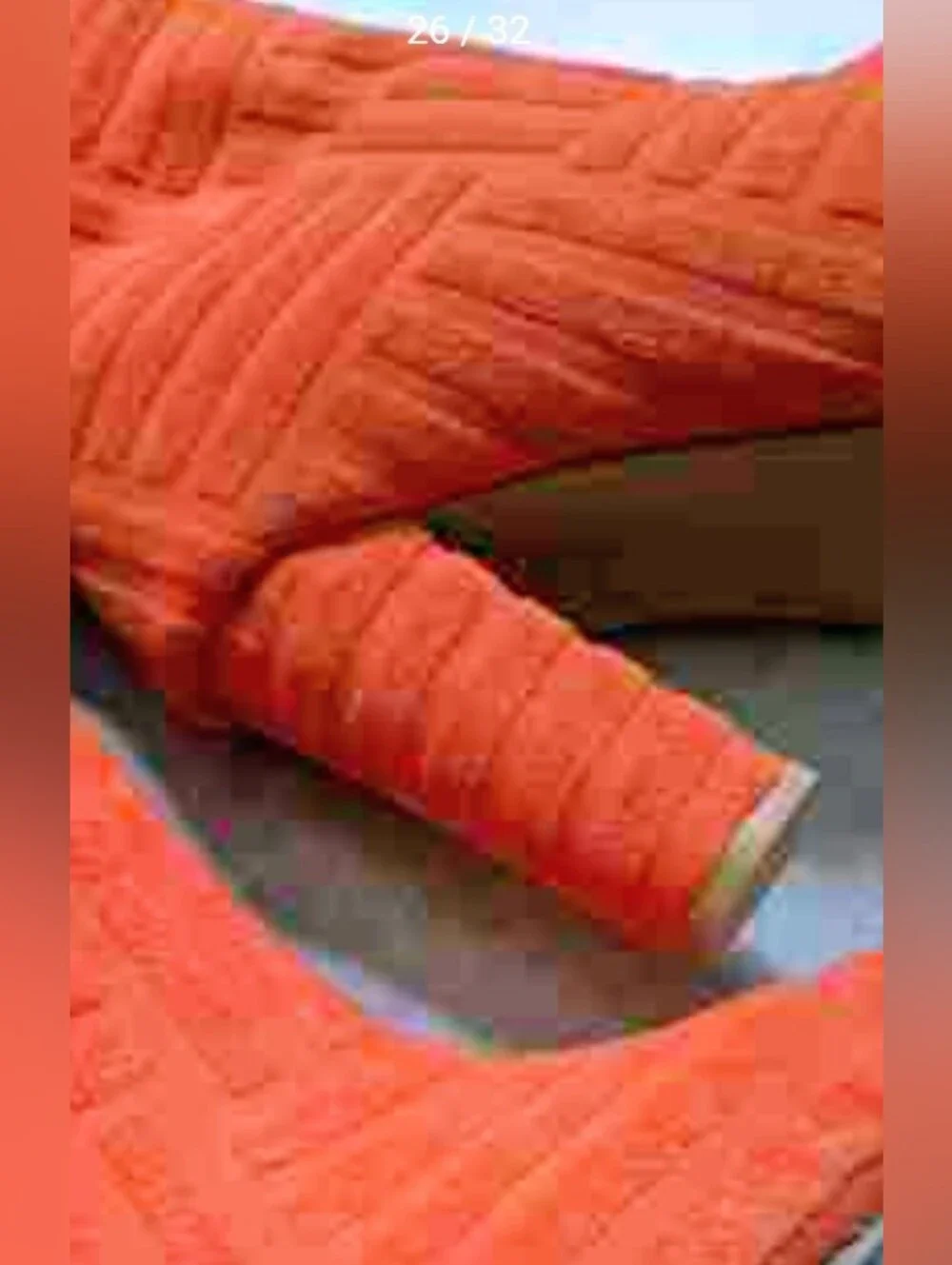 New! Retro Fabric Orange Knee-High Block Heel Boots - Women's